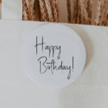 Badge Rond 5 Cm Mini-genre Neutre Joyeux anniversaire<br><div class="desc">Célébrez la journée spéciale de votre petit avec notre bouton minimaliste d'anniversaire heureux neutre pour les femmes, conçu pour les enfants de tous âges. Ce produit est parfait pour les anniversaires en toute saison (printemps, été, automne ou hiver) avec un design noir et blanc moderne et propre avec une touche...</div>