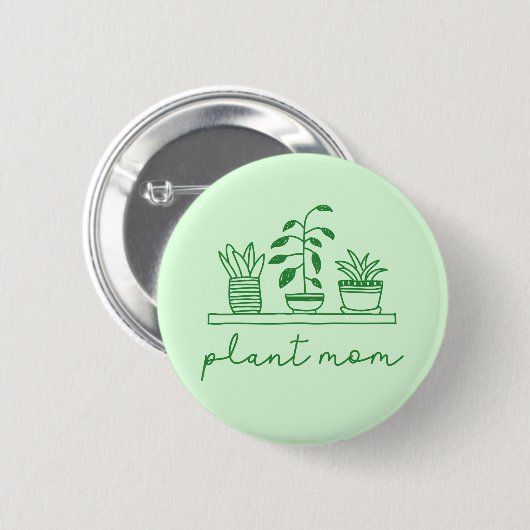 Badge Rond 5 Cm Mini Plante Maman mignonne Plante (Devant & derrière)