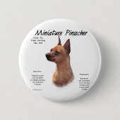Badge Rond 5 Cm Miniature Pinscher (rouge) (Devant)