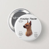Badge Rond 5 Cm Miniature Pinscher (rouge) (Devant & derrière)