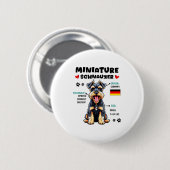 Badge Rond 5 Cm Miniature Schnauzer Owner Funny Mini Schnauzer Lov (Devant & derrière)