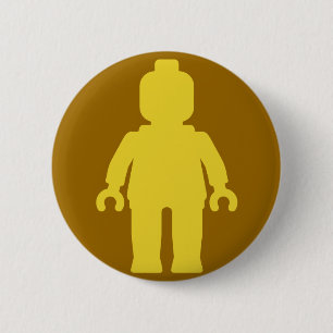 Badge Rond 5 Cm Minifig [grand jaune] customisent par mon Minifig