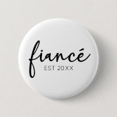 Badge Rond 5 Cm Minimal Élégant Fiance Personnalisé Année Minimali (Devant)