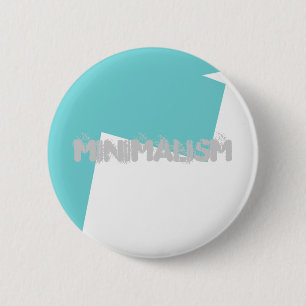 Badge Rond 5 Cm Minimalisme Art Abstrait Bleu Blanc