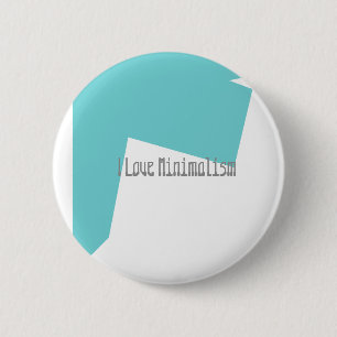 Badge Rond 5 Cm Minimalisme Art Abstrait Bleu Blanc