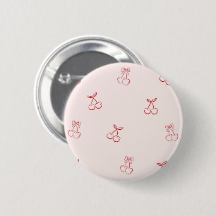 Badge Rond 5 Cm Minimalisme de contour de cerise