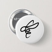 Badge Rond 5 Cm Minimalist Bee Line Art Design – Modern Simple Bee (Devant & derrière)