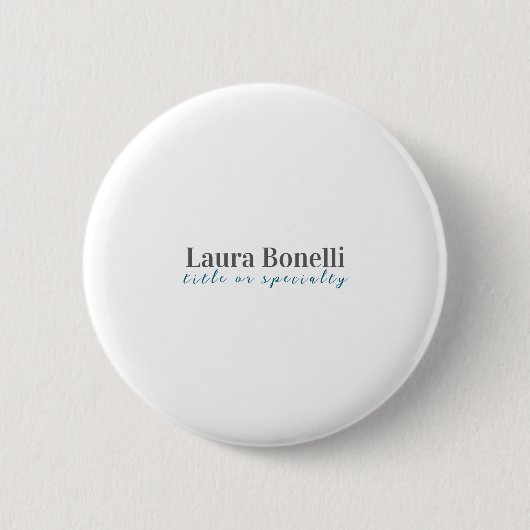 Badge Rond 5 Cm Minimalist Professional Modern Plain Name Title (Devant)