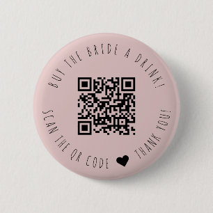 Badge Rond 5 Cm Minimaliste Acheter L'Épouse A Boire Code QR Bouto