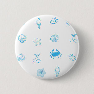 Badge Rond 5 Cm Minimaliste de la plage grecque