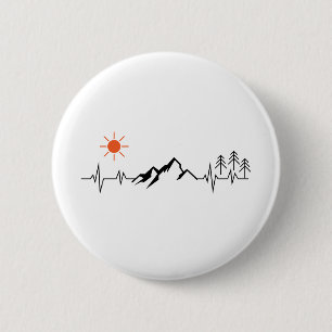 Badge Rond 5 Cm minimaliste de montagne
