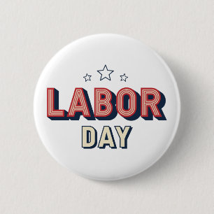 Badge Rond 5 Cm Minimaliste Rétro Fête du Travail