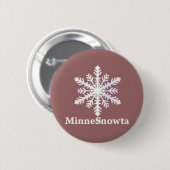 Badge Rond 5 Cm MinneSnowta avec flocon de neige (Devant & derrière)
