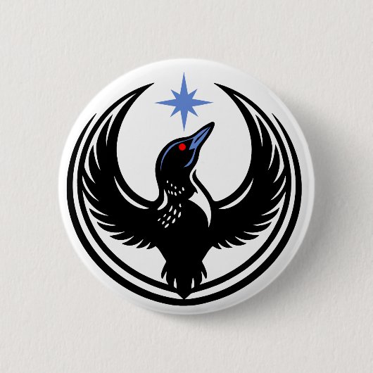 Badge Rond 5 Cm Minnesota Bird Loon Protest (Devant)