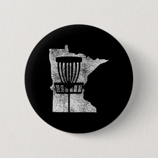 Badge Rond 5 Cm Minnesota Disc Golf State With Basket Distressed G