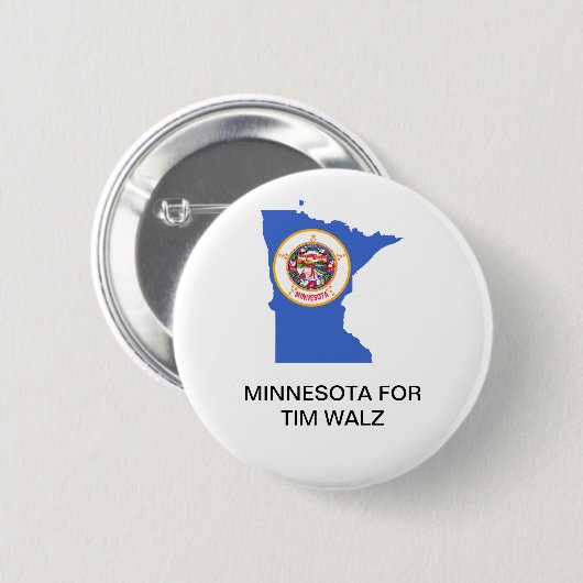 BADGE ROND 5 CM MINNESOTA POUR TIM WALZ GOVERNOR BUTTON (Devant & derrière)