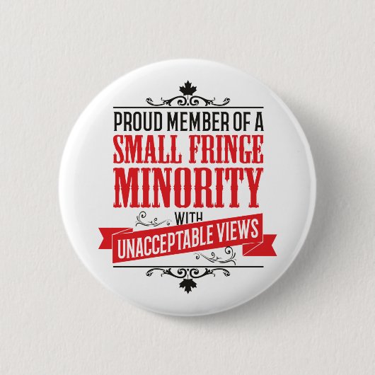 Badge Rond 5 Cm Minorité de petites franges avec vues inacceptable (Devant)