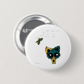 Badge Rond 5 Cm Minou et papillons de Chibi d'Anime (Devant & derrière)