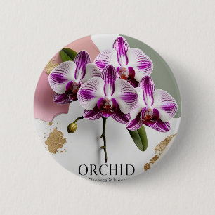 Badge Rond 5 Cm Minuscule broche à orchidées - Beauté subtile, grâ