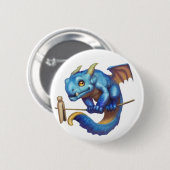 Badge Rond 5 Cm Minuscule Dragon Bleu (Devant & derrière)