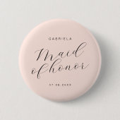 Badge Rond 5 Cm Minuscule femme de chambre rose moderne (Devant)