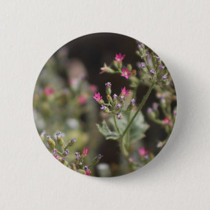 Badge Rond 5 Cm Minuscules Fleurs Sauvages Roses Réserve Faunique