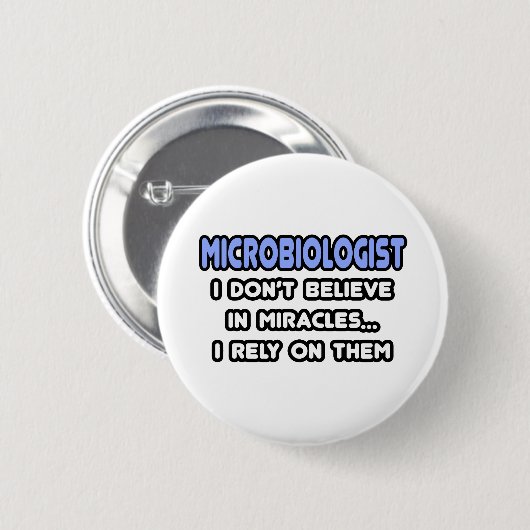 Badge Rond 5 Cm Miracles et microbiologistes (Devant & derrière)