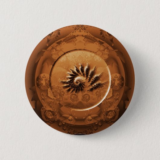 Badge Rond 5 Cm Miroir fossile de fractale (Devant)