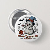 Badge Rond 5 Cm Mischief Meow-lloween (Devant & derrière)