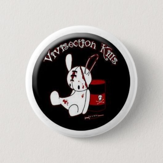 Badge Rond 5 Cm Mises à mort de vivisection (Devant)