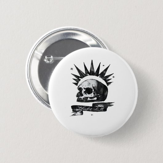 Badge Rond 5 Cm Misfit Skull Creative Character Art Style  (Devant & derrière)