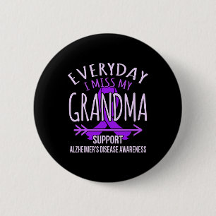 Badge Rond 5 Cm Miss Ma grand-mère Alzheimer's Disease Awareness R