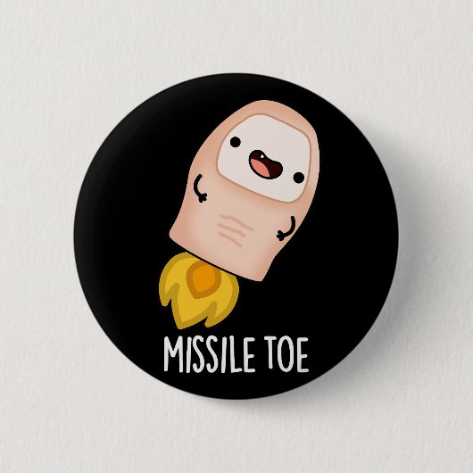 Badge Rond 5 Cm Missile Toe Funny Mistletoe Pun Dark BG (Devant)