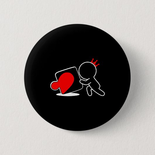Badge Rond 5 Cm Missing Ece Heart Puzzle Couple Matching Valentine (Devant)