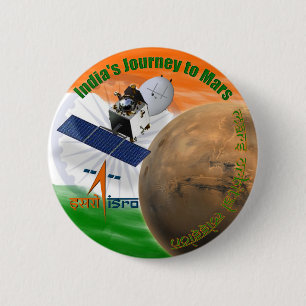 Badge Rond 5 Cm Mission de Mars Orbiter : ISRO