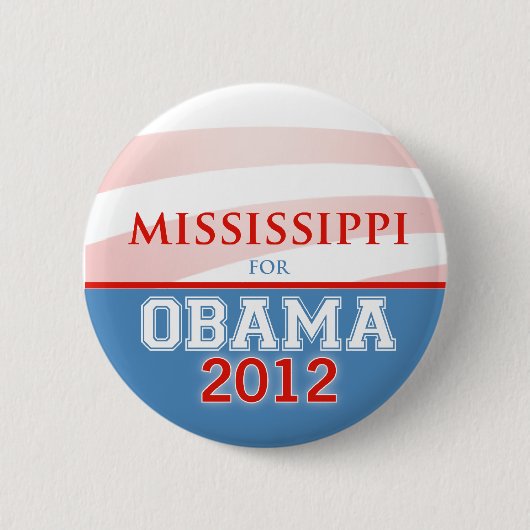 Badge Rond 5 Cm MISSISSIPPI pour Obama 2012 (Devant)
