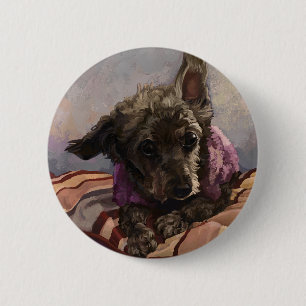Badge Rond 5 Cm Misty le Caniche