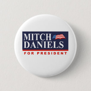 Badge Rond 5 Cm MITCH DANIELS POUR le PRÉSIDENT (bannière)