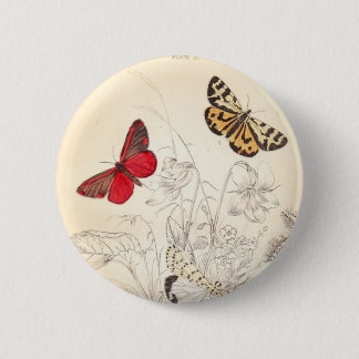 Badge Rond 5 Cm Mites et papillons