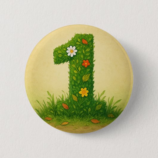 Badge Rond 5 Cm Mittens Number 1 (Devant)