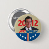 Badge Rond 5 Cm Mittmentum Mitt Romney 2012 (Devant & derrière)