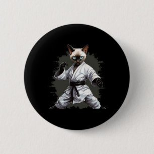 Badge Rond 5 Cm Mixed martial art Siamese Cat Karate Pour Hommes F