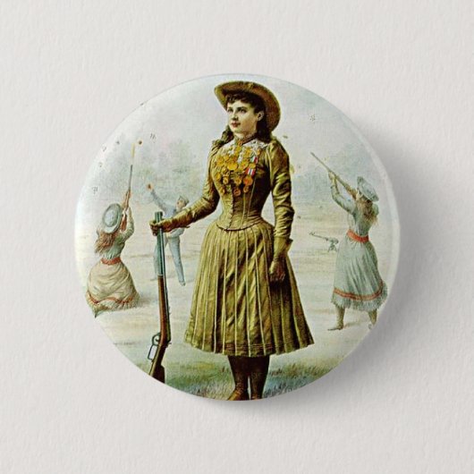 Badge Rond 5 Cm Mlle Annie Oakley (Devant)