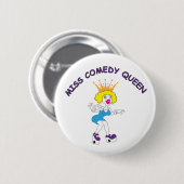 Badge Rond 5 Cm Mlle Comedy Queen Round Button (Devant & derrière)