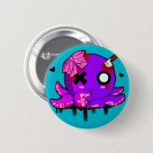 Badge Rond 5 Cm Mlle Octopus (Devant & derrière)
