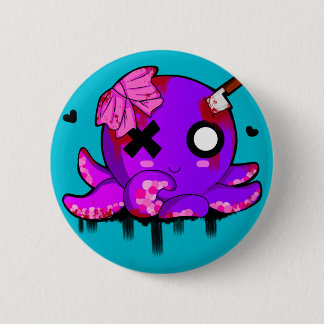 Badge Rond 5 Cm Mlle Octopus