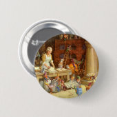 Badge Rond 5 Cm Mme Claus Bakes Cookies with Père Noël Elves! (Devant & derrière)