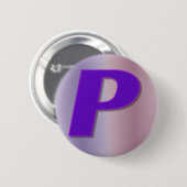 Badge Rond 5 Cm Mnogram de pourpre de P (Devant & derrière)