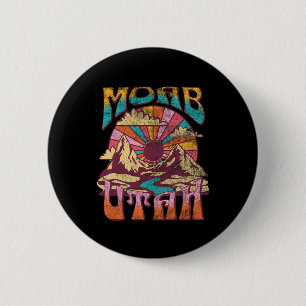 Badge Rond 5 Cm Moab Utah Nature Randonnée Montagnes Extérieur Vin