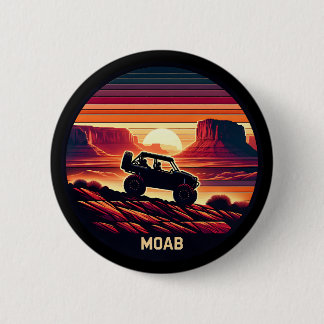 Badge Rond 5 Cm Moab Utah UTV Sunset Red Rocks